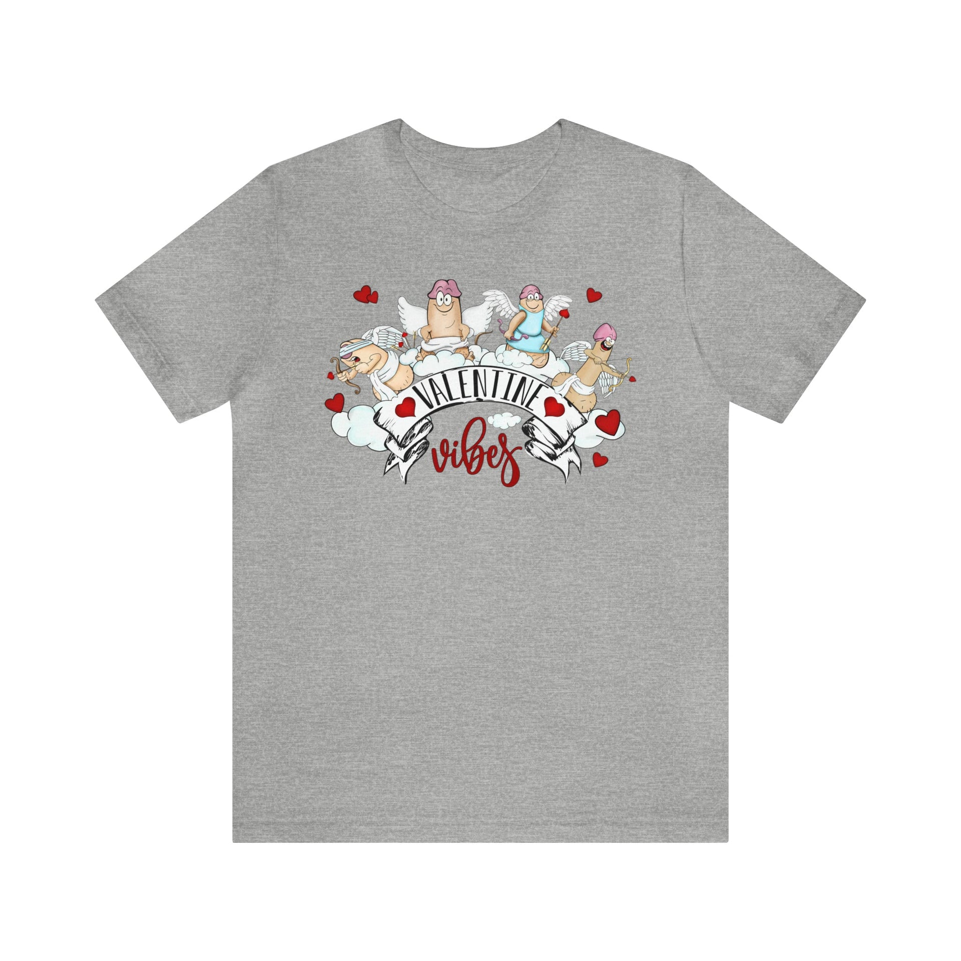 Valentine Vibes Tee Athletic Heather S T-Shirt by Printify | Akron Pride Custom Tees