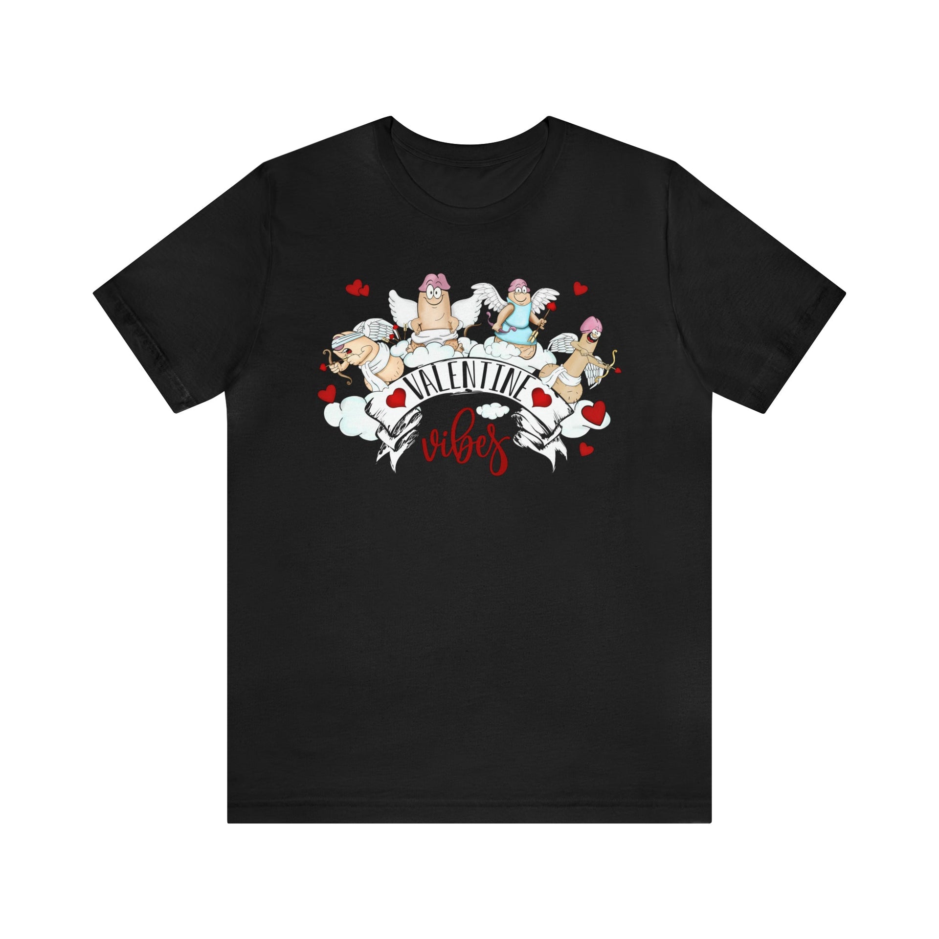Valentine Vibes Tee Black S T-Shirt by Printify | Akron Pride Custom Tees