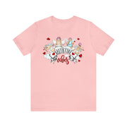 Valentine Vibes Tee Pink S T-Shirt by Printify | Akron Pride Custom Tees