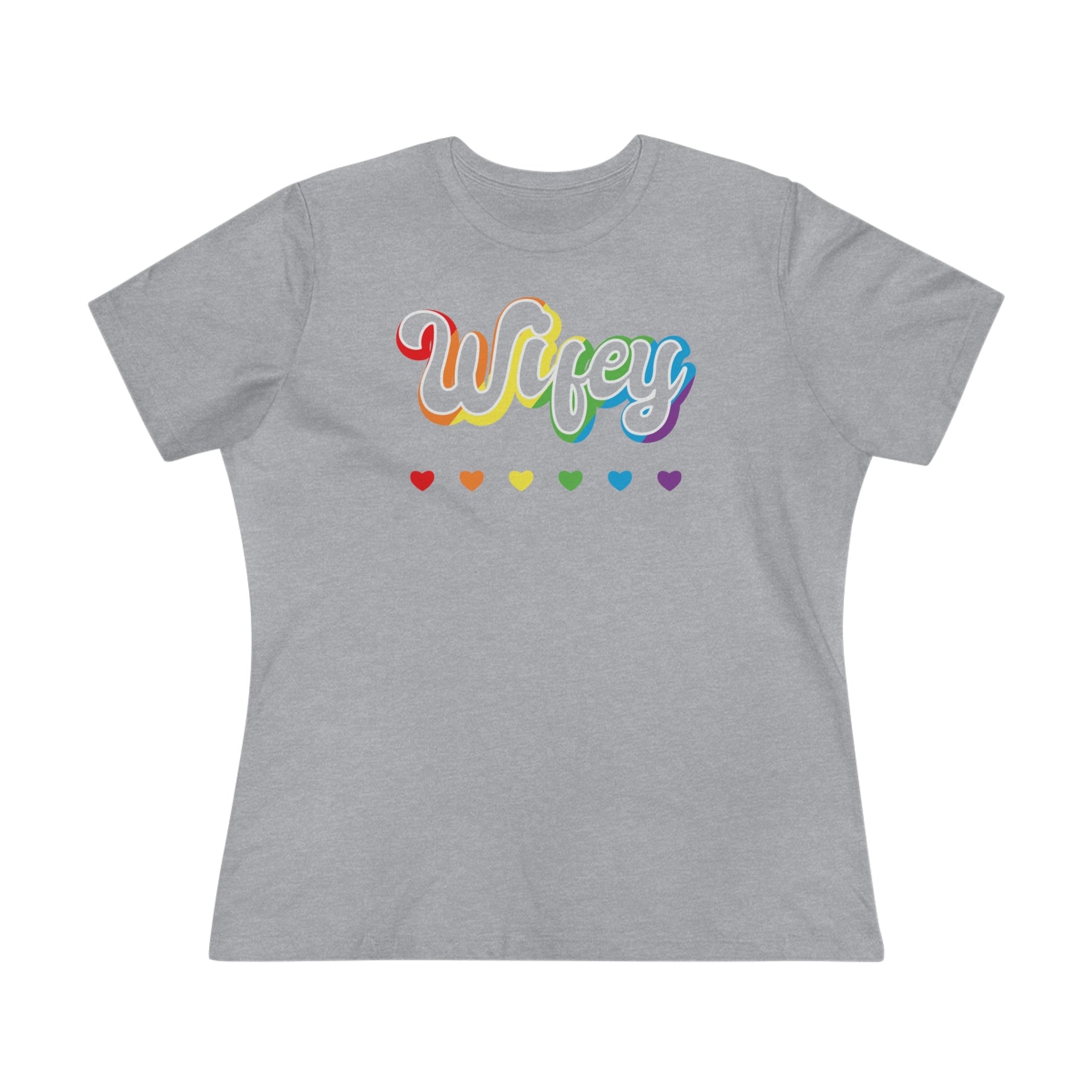 Wifey Pride Ladies Tee Athletic Heather S T-Shirt by Printify | Akron Pride Custom Tees
