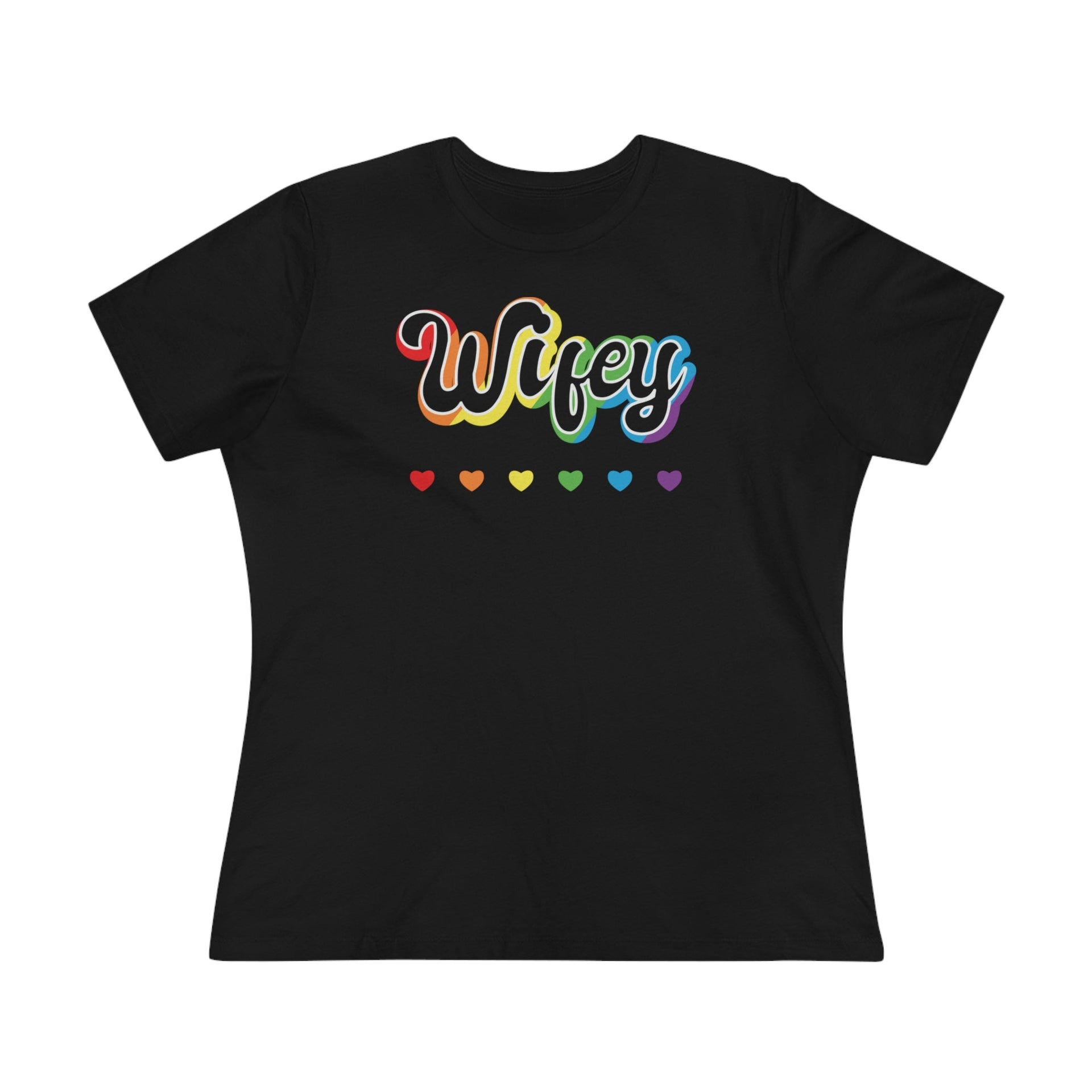 Wifey Pride Ladies Tee Black S T-Shirt by Printify | Akron Pride Custom Tees