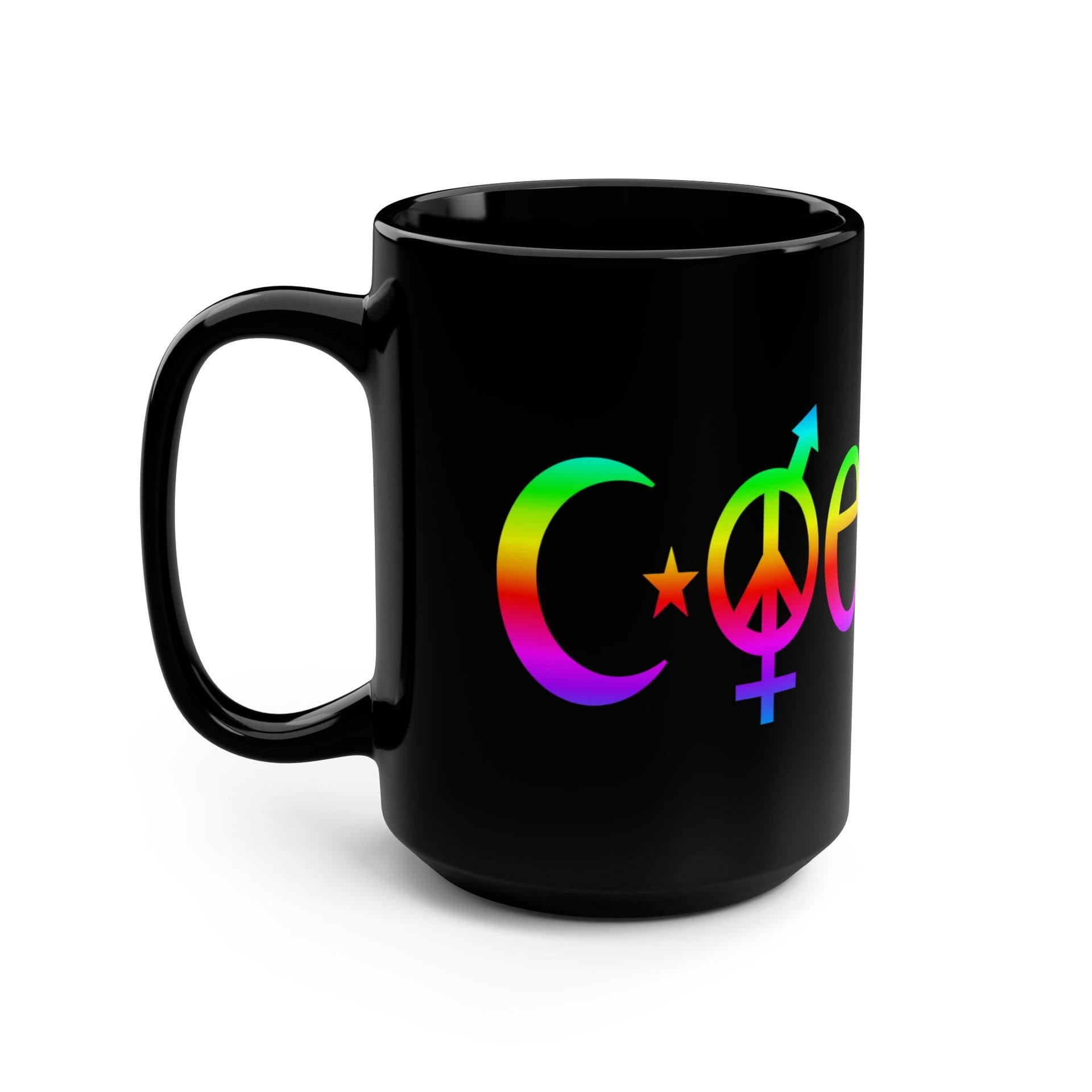 Coexist Mug 15oz Mug by Printify | Akron Pride Custom Tees