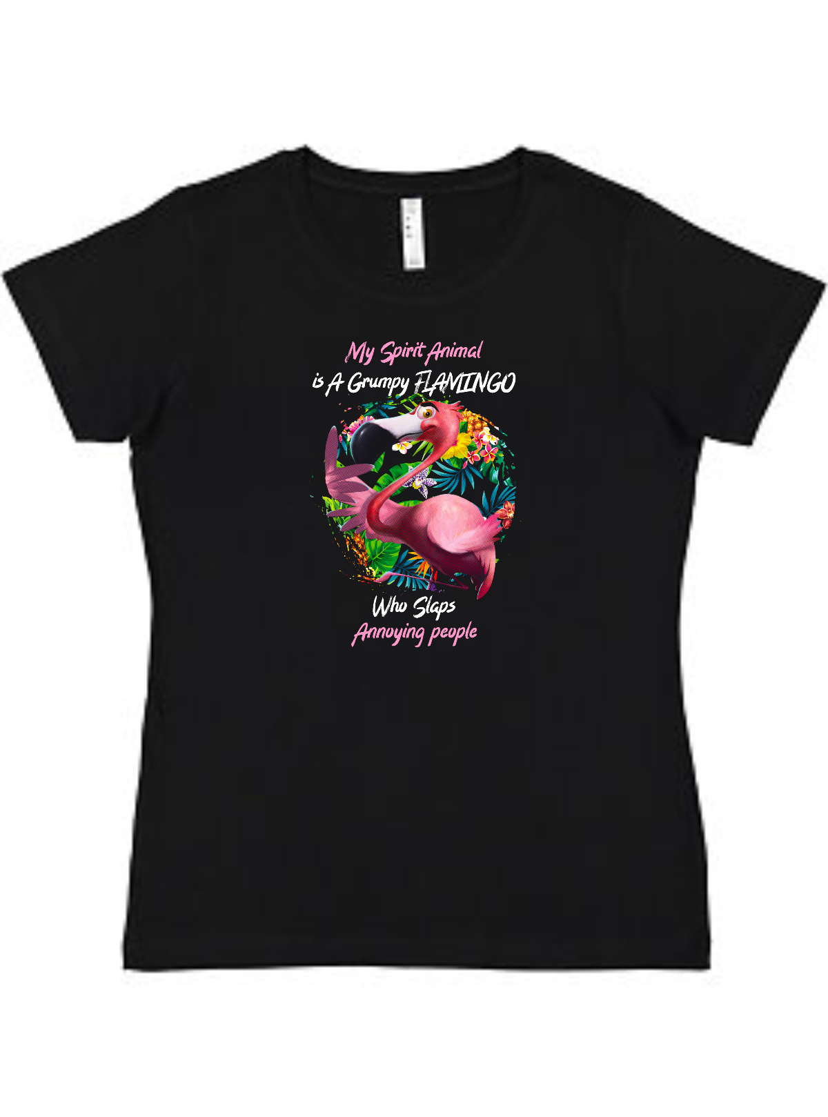 Grumpy Flamingo Ladies Tee Akron Pride Custom Tees