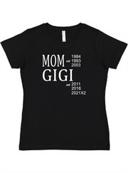 MOM/GIGI EST Ladies Tee Akron Pride Custom Tees