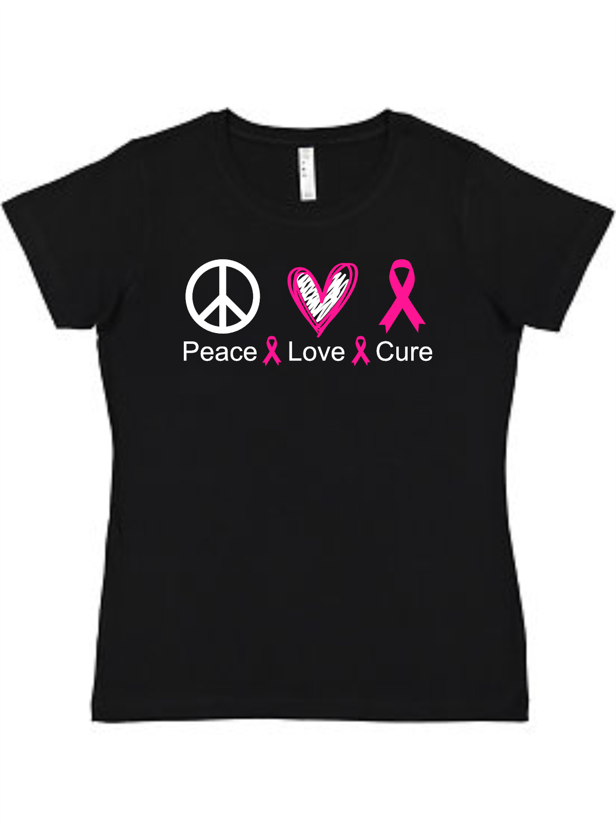 Peace Love Cure Ladies Tee Akron Pride Custom Tees