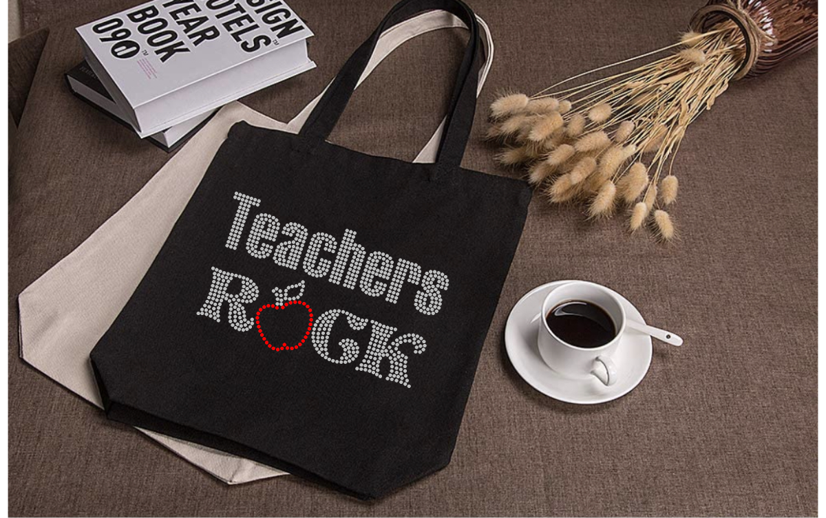 Teachers Rock Tote Bag Akron Pride Custom Tees